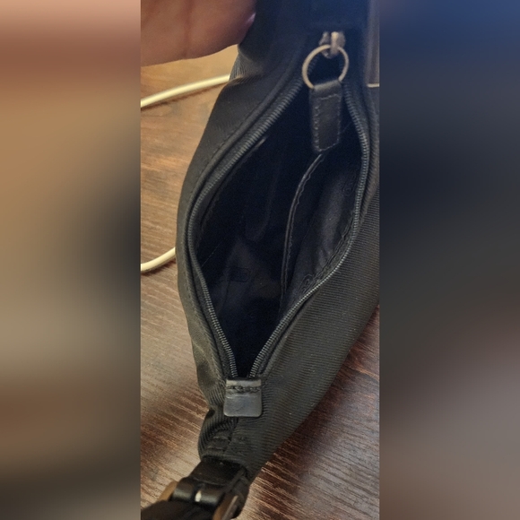 Coach Mini Twill/Leather Hobo Saddle Bag Black - Picture 2 of 6